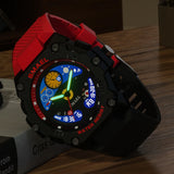 Men's Sport Chronograph Watch - Waterproof Quartz Analog-Digital Wristwatch with Silicone Strap