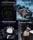 MEGIR Military Sport Watches for Men: Luminous, Waterproof Chronograph