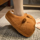 Cute Cartoon Capybara Cotton Slippers: Warm, Non-slip, Breathable, for Couples.