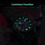 RUIMAS Luxury Men's Quartz Sports Watch: Silicone Strap, Luminous Hands, Chronograph