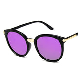 Vintage Reflective Flat Lens Sunglasses for Women: Driving Mirrors with UV400 Protection, Female Oculos