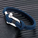 Men's Minimalist Nautical Rope Bracelet – Double-Strand with Stainless Steel U-Shape Shackle Buckle | Survival Jewelry