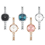 Luxury Rose Gold Fashion Bracelet Women's Quartz Watch with Openwork Crystal Strap, Ideal for Schoolgirls