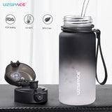 350ml Sport Water Bottle for Girls: Portable and Leakproof, Frosted Plastic Shaker Drink Cup with Time Marker