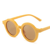 Adorable Cartoon Bear-Shaped Round Sunglasses for Kids - Vintage Style Eyewear with UV Protection, Classic and Fashionable for Boys and Girls