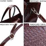 Crocodile Print Women's Handbag: Stylish and Versatile for Work, Travel, and Gifting