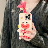 Adorable 3D DIY Braid Sausage Mouth Monster Silicone Case for iPhone 11, 12, 13, 14, 15 Pro Max