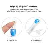 Soft Silicone Ear Wax Remover Tool: Ear Cleaner with 16 Replacement Tips, Spiral Earwax Health Care Tools