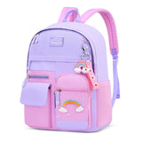 Charming Children's School Backpack: A Delightful Pink and Purple Bookbag for Girls, Perfect for Elementary School