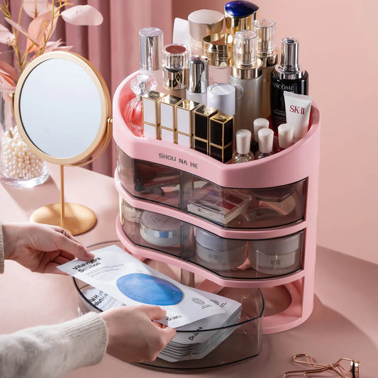 Multi-Layer Cosmetic Storage Box: Organize Lipsticks and Skin Care Products on Home Dressing Table Shelf