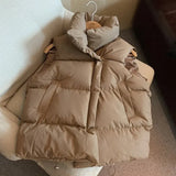 Y2K Style Women's Thick Down Vest: Casual Outerwear for Autumn/Winter, Windproof and Warm