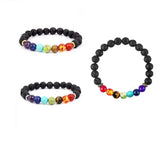 Handcrafted Volcanic Stone Bracelet: Stretchable Hand Jewelry made with Beaded Colored Stones, Suitable for Men and Women