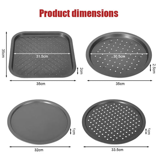 12/14 Inch Nonstick Pizza Baking Pan – Carbon Steel Bakeware for Square & Round Pizzas | Crispy Oven Baking Tray for Home Kitchen