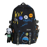 Stylish Graffiti Junior High School Backpack: Cool and Spacious, Ideal for Boys and Girls in Middle School