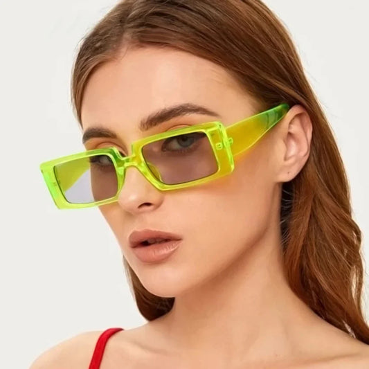 Unisex Retro Vintage Square Frame Sunglasses - Trendy Shades with a Cool and Popular Hip-Hop Style, Ideal for Female Eyewear