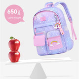 Charming Children's School Backpack: A Delightful Pink and Purple Bookbag for Girls, Perfect for Elementary School