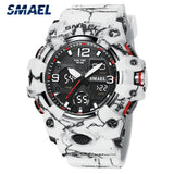 SMAEL Military Sport Watch for Men: Waterproof Digital Wristwatch with Dual LED Display, Quartz Mechanism, and Date Feature