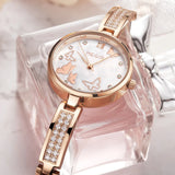 MEGIR Luxury Diamond Ladies Quartz Watch: Stylish Steel Bracelet Timepiece for Women