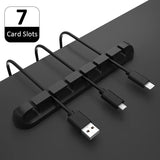 Silicone Cable Winder: USB Cable Organizer for Desktop Tidy Management, Includes Clips and Holder for Mouse and Headphone Wires