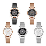 Luxury Rhinestone Women's Quartz Watch - Stainless Steel Mesh Belt Ladies Wristwatch, Waterproof Clock Gifts