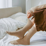 3 Pairs of Cashmere Wool Socks Set for Women: Winter-Thick, Warm in Black and White, Solid Color