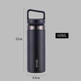 420ml Fashion Stainless Steel Vacuum Flask with Filter – Portable Coffee & Tea Car Thermos with Handle