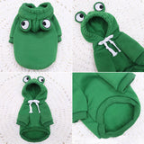 Autumn Frog Hoodies For Pets: Soft and Cozy Fleece Clothes for Small Dogs and Cats, Ideal for French Bulldogs, Chihuahuas