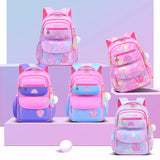 Gradient Color Orthopedic School Bags for Girls: Grades 1-3-6, Large Capacity, Kids' Backpack