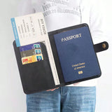 Waterproof Leather Passport Holder with Credit Card Wallet - Cute Design for Women/Men