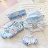 Hooded Jumpsuit Poncho Outfit for 17cm Labubu – Cute Mini Plush Doll Clothes & Accessories for Fans and Dress-Up Gifts