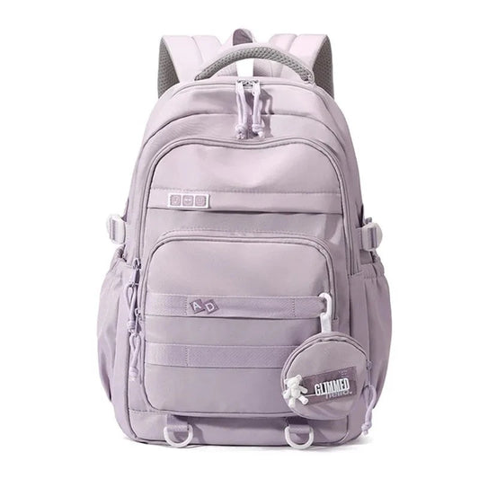 Middle School Girls' Simple Backpack: Lightweight with Large Capacity, Ideal for High School and Carrying Books