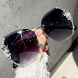 Fancy Vintage Rhinestone Sunglasses for Women: Cool Shades with Tinted Lenses