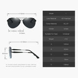 Classic Polarized Sunglasses for Men with Metal Frame and Mirror Lens - Suitable for Men and Women