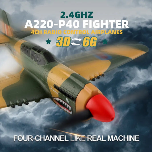 A220 RC Fighter Plane: 2.4G Remote Control 6G/3D Stunt Aircraft Toy for Kids