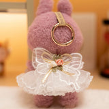 Labubu Idol Doll Wedding Dress – 17cm Rose Butterfly Gown Outfit Accessories for Mini Plush Dolls DIY Gift