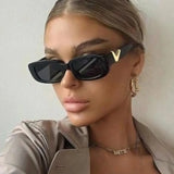 Luxury Cat Eye Women's Sunglasses: Classic Rectangle Shape with UV400 Protection, Perfect for Ladies' Driving Eyewear