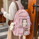 Elementary and Junior School Girls' Backpack: Multi-Pocket Kawaii Backpack Perfect for Teenage Girls and Women