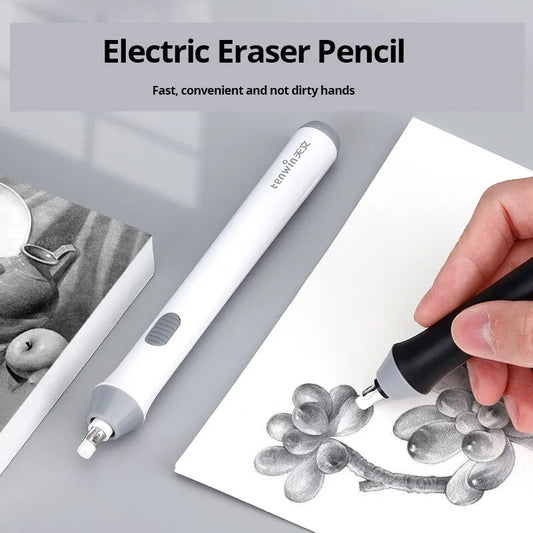 Rotating Electric High Gloss Eraser for Sketching and Painting: Ideal for Children's and Student Stationery Supplies