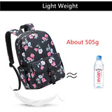 Girls' Flower Backpack and Thermal Lunch Bag: Pink and Grey Floral School Backpack for Girls