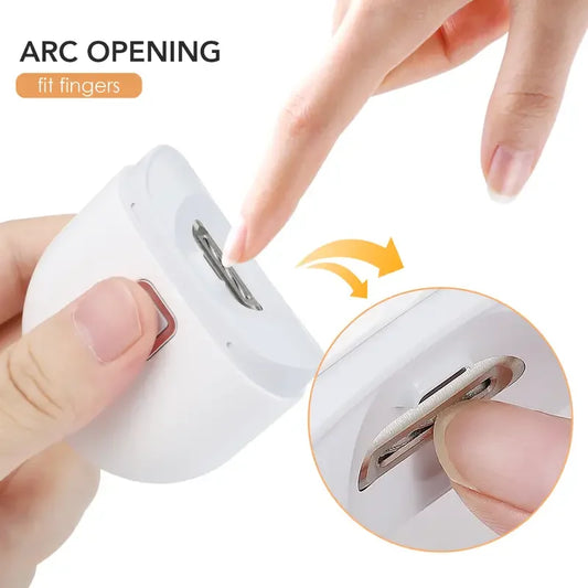 Electric Automatic Nail Clipper: Manicure Trimmer for Adults, Finger and Toe Nail Cutter with Sharpener - Pedicure Tool