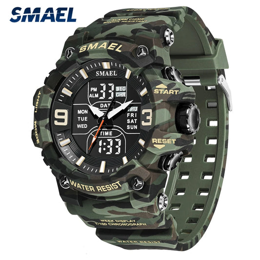 Men's Silicone Strap Watch - Chronograph Digital Quartz Wristwatch, Fashionable Luminous Waterproof Timepiece