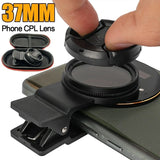 37MM CPL Filter Circular Camera Accessories With Clip Portable Professional Polarizer Wide Angle Mobile Phone Lens Universal