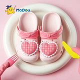 Children's Summer Hole Shoes – New Love Bow Sandals for Girls | Breathable Soft Sole Slippers for Kids