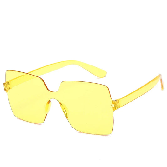 Fashionable One-Piece Frameless Sunglasses for Women: Candy-Colored Sun Glasses