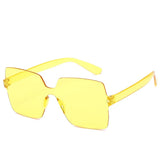 Fashionable One-Piece Frameless Sunglasses for Women: Candy-Colored Sun Glasses