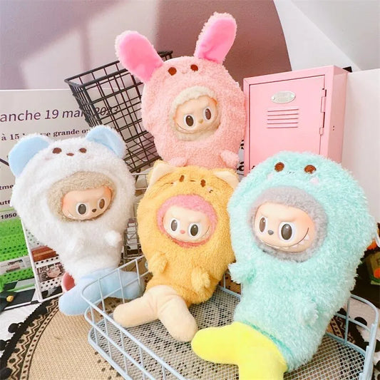 Labubu Doll To-Go Bag & Bedding Set – 17cm Plush Doll Accessories with Crossbody Carry Bags & Sleeping Bed for DIY Travel Play