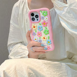 Creative Fashion Protection Cover: 3D Pink Flower Silicone Phone Case for iPhone 11-14 Pro Max