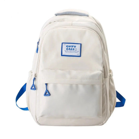 Ultra-Light White Backpack for Women: Casual and Simple Design, Perfect for Travel, Sports, and Carrying Notebooks