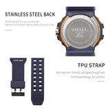 SMAEL Luxury Military Sport Watch for Men: Waterproof, Dual Display Digital Wristwatch with PU Strap