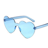 Single Love Heart Lens Sunglasses for Women - Transparent Plastic Frame, Clear Candy-Colored Sun Shades for a Stylish Look